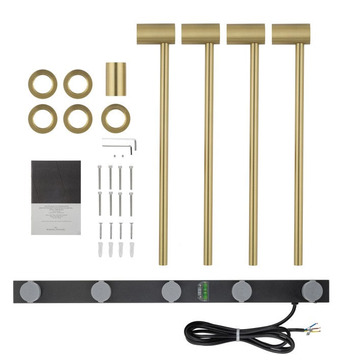 Полотенцесушитель электрический встраиваемый, Wonzon & Woghand Hamburg, WW-AL314-BG цвет: золото