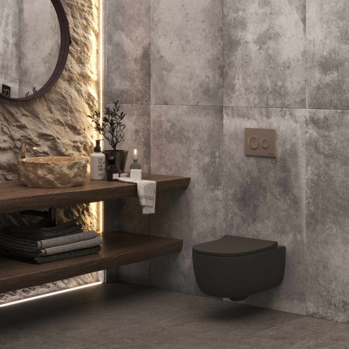 Инсталляция для скрытого монтажа унитаза, клавиша смыва O2 матовый хром, BERGES Novum арт. 040262