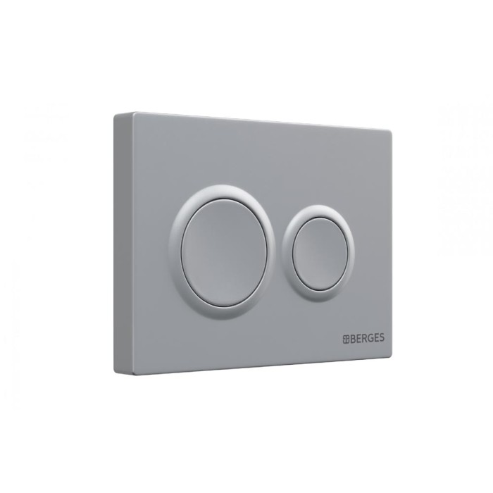 Инсталляция для скрытого монтажа унитаза, клавиша смыва O2 матовый хром, BERGES Novum арт. 040262