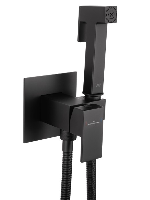 Смеситель с гигиеническим душем встраиваемый, Wonzon & Woghand, WW-88829903-MB цвет: черный