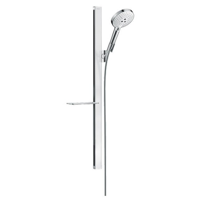 Душевой гарнитур со штангой 90см и мыльницей Raindance Select S Hansgrohe, белый, хром арт. 27648400