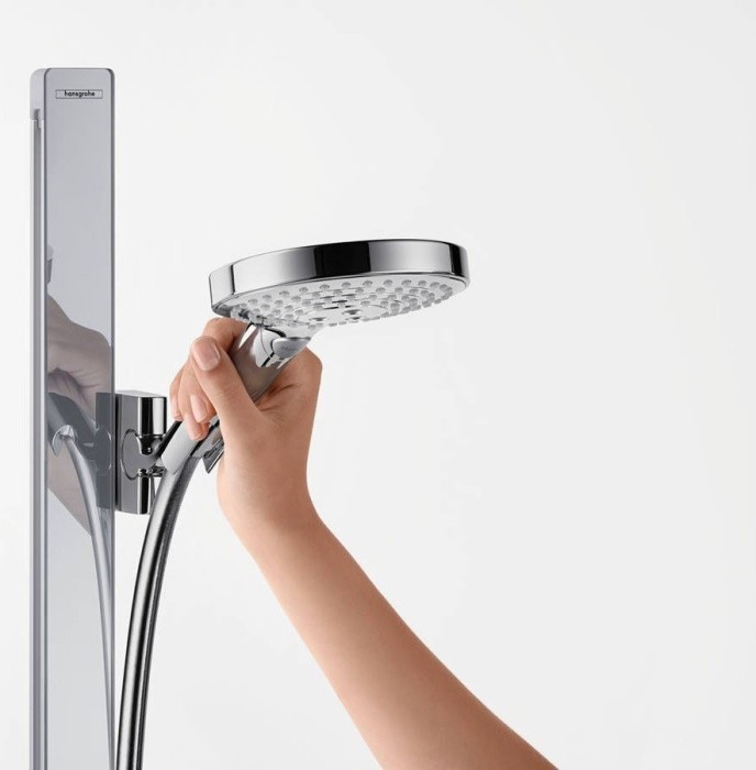 Душевой гарнитур со штангой 90см и мыльницей Raindance Select S Hansgrohe, белый, хром арт. 27648400