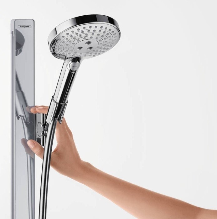 Душевой гарнитур со штангой 90см и мыльницей Raindance Select S Hansgrohe, белый, хром арт. 27648400