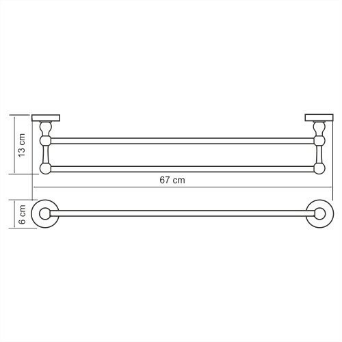 Держатель полотенец двойной WasserKRAFT Diemel K-2200 арт. K-2240