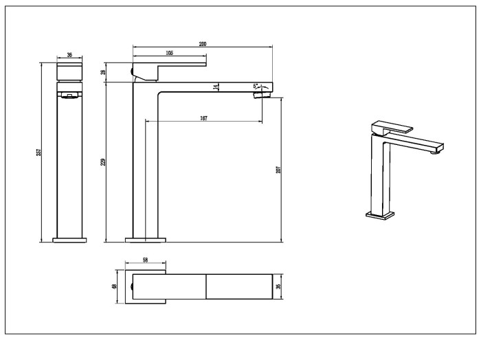 Смеситель для раковины, Shinny Gold, Qubic Boheme 472-G
