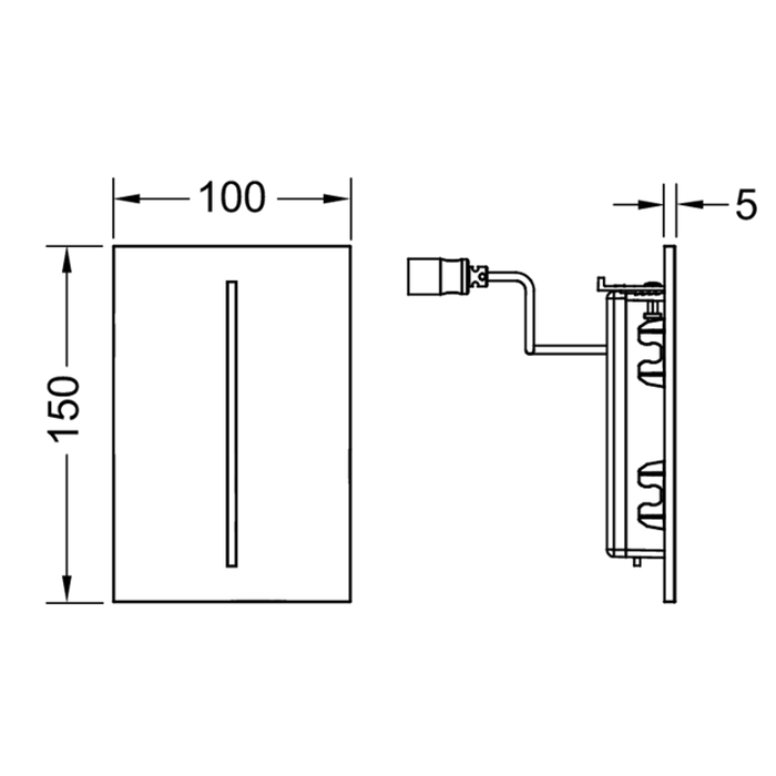 Электронная панель смыва писсуара питание от батареи 7,2 в, цвет: белый матовый, filo filo solid TECE арт. 9242038