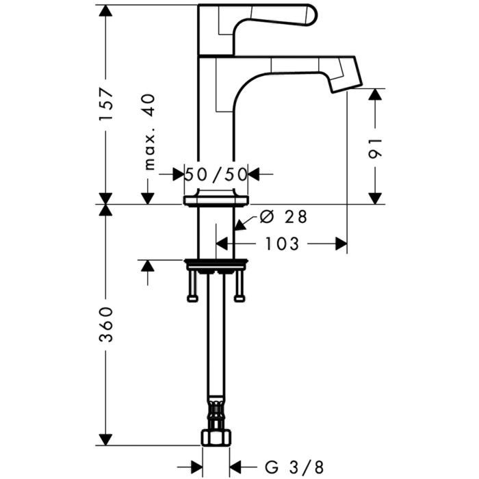 Кран холодной воды для раковины Citterio M Axor, полированное красное золото арт. 34130300
