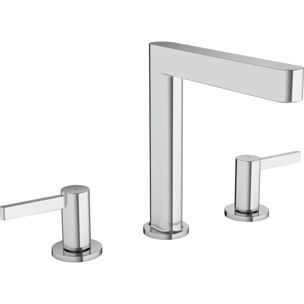 Смеситель для раковины на 3 отверстиясо сливным клапаном Push-Open, Hansgrohe Finoris, хром арт. 76034000