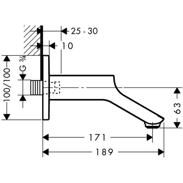 Излив для ванной Urquiola Axor, сталь арт. 11430800