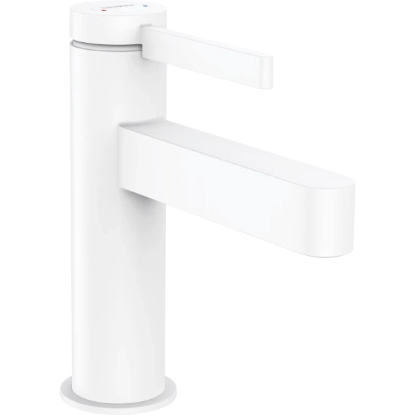 Смеситель для раковины со сливным клапаном Push-Open, Hansgrohe Finoris, белый арт. 76010700