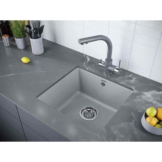 Мойка для кухни гранит 445х460 Paulmark GERA 50, серый - PM104546-GR