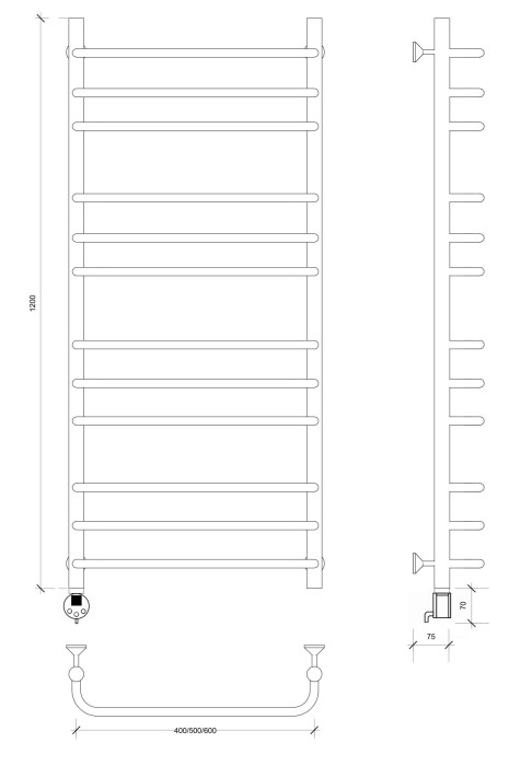 Полотенцесушитель электрический 120x60 Мерида 3 Secado арт. 4673739236581
