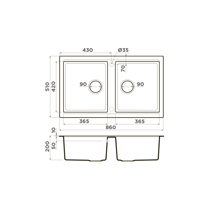 Кухонная мойка Omoikiri Tedori 86-2-WH Tetogranit, цвет белый арт. 4993927