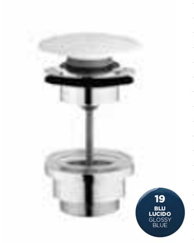 Донный клапан керамический для раковин и биде, Olympia ceramica, синий глянцевый арт. PIL19C