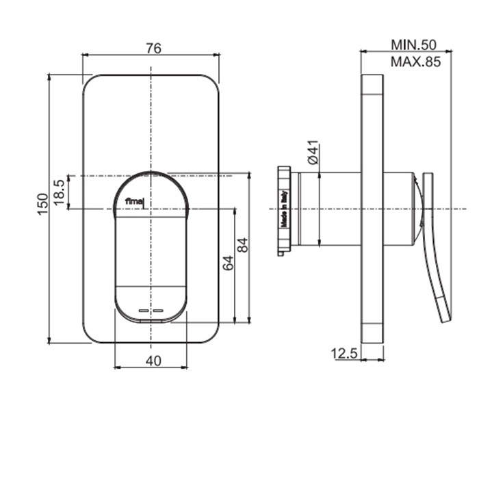 Fima Carlo Frattini Смеситель для душа, встраиваемый, Flo, F3809E1OR цвет: золото