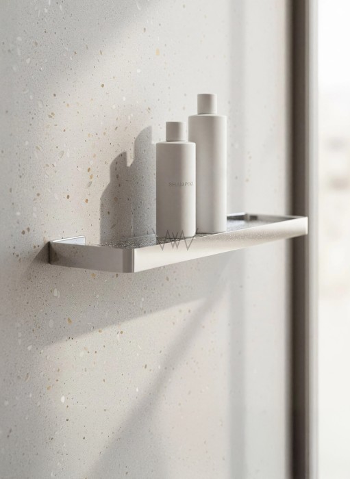 Стеклянная полка для ванной, Wonzon & Woghand Lotte, WW-8327A цвет: хром