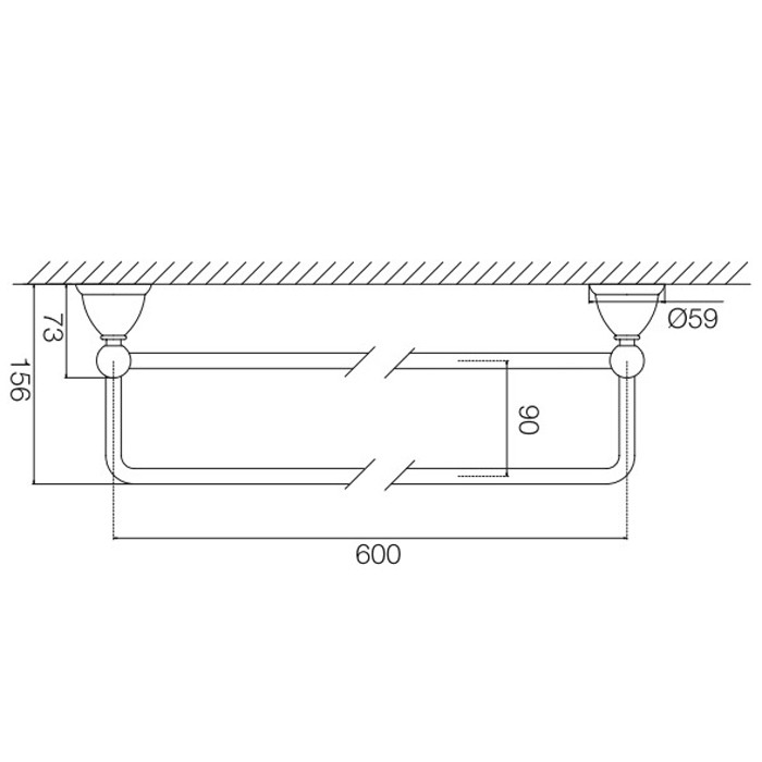 Fima Carlo Frattini Полотенцедержатель-двойной 60см, подвесной, Style, F6041/60CR цвет: хром