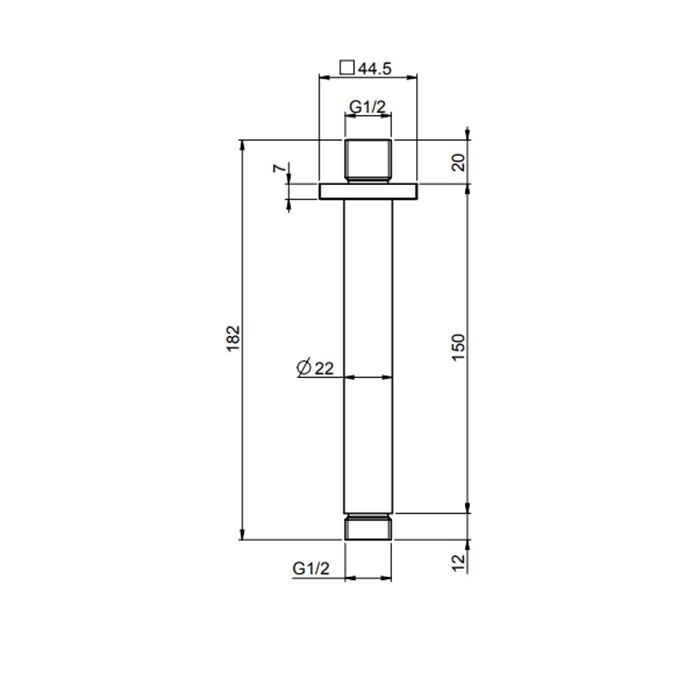 Fima Carlo Frattini Кронштейн для верхнего душа, потолочный, 15см- 1/2”, Soffioni, F2585NS цвет: чёрный