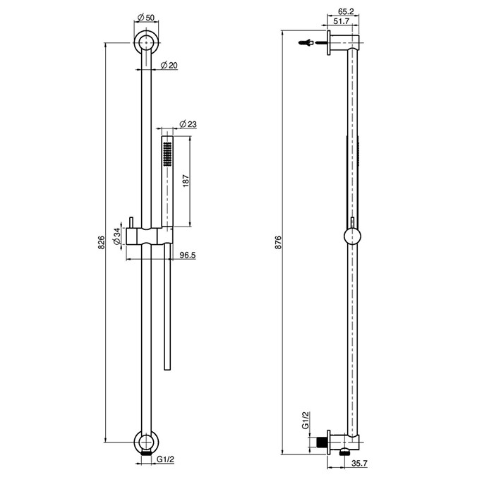 Fima Carlo Frattini Душевой гарнитур: штанга с ручным душем, Saliscendi, F2009CR цвет: хром