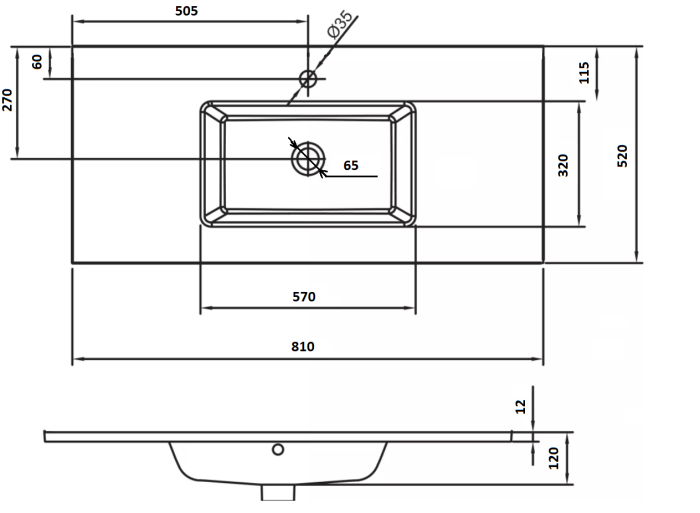 Столешница стекло 80см моноблок silver поталь, Boheme - 852-080-SLF