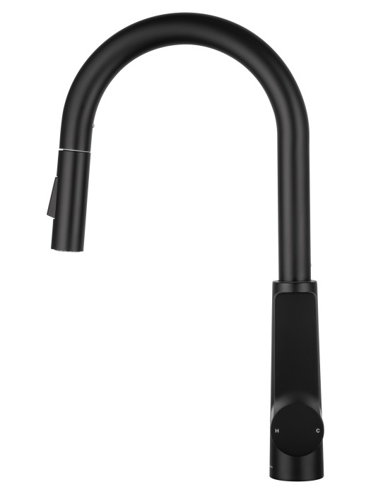 Смеситель для кухни с выдвижным изливом, Wonzon & Woghand, WW-A20782-MB цвет: черный