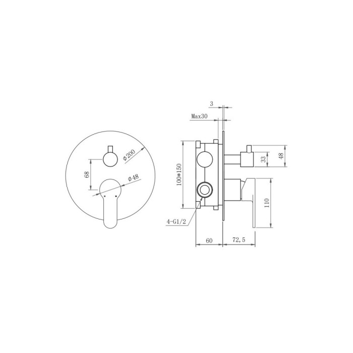 Душевой комплект BERGES Ventas, черный арт. 073004
