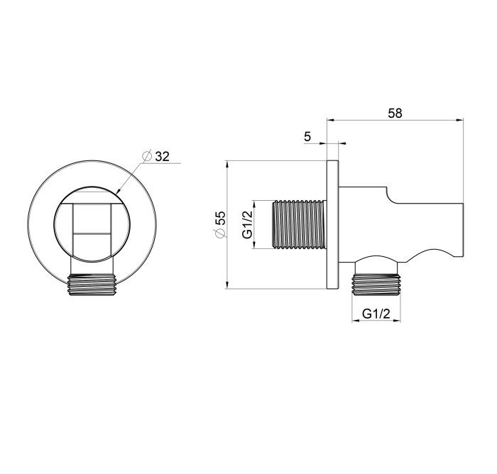 Шланговое подключение с держателем, Wonzon & Woghand, WW-HZ2319-MB цвет: черный