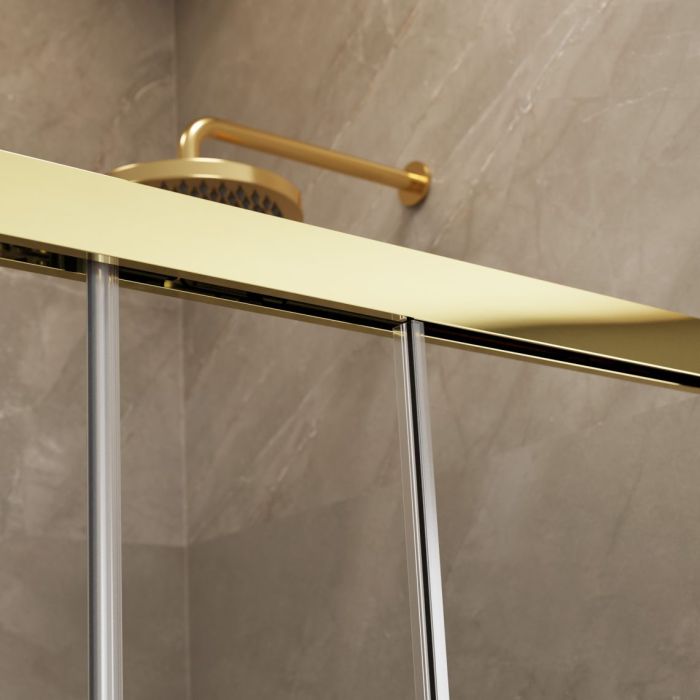 Душевое ограждение Radaway Idea Gold KDJ 120х100см, стекло прозрачное 6мм, профиль золото