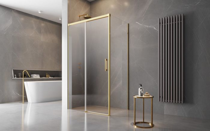 Душевое ограждение Radaway Idea Gold KDJ 120х100см, стекло прозрачное 6мм, профиль золото