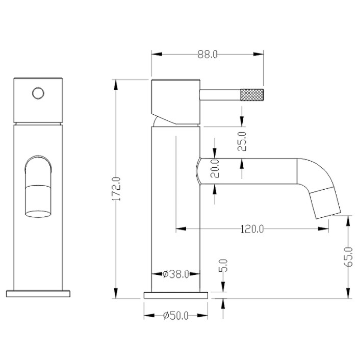 Смеситель для раковины, хром, Uno Boheme 461-CR