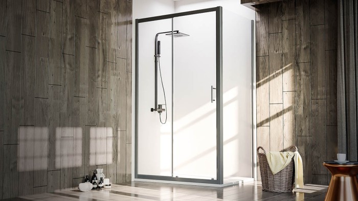 Душевой угол 1500х800х1900 черный, Veconi Rovigo, стекло прозрачное арт. RV072B-15080-01-C4