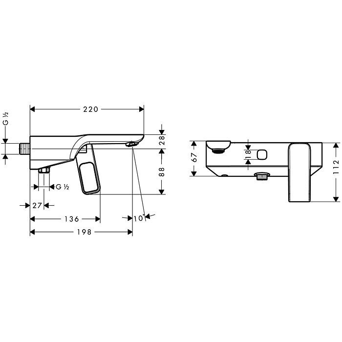 Смеситель для ванны Urquiola Axor, полированное золото арт. 11420990