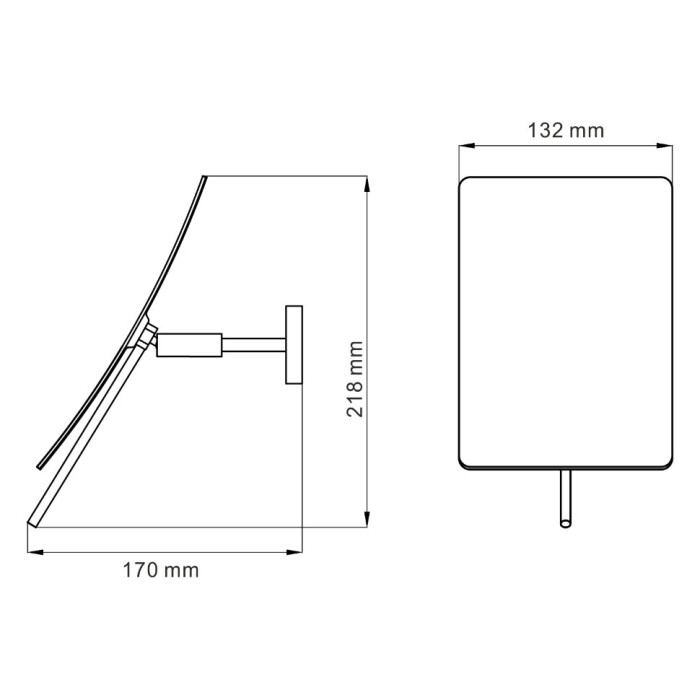 Зеркало с 3-х кратным увеличением WasserKRAFT арт. K-1001BLACK