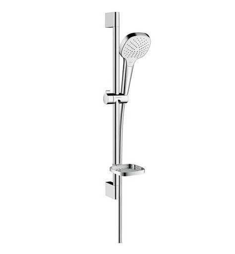 Душевой гарнитур Vario со штангой 65см и мыльницей Croma Select E Hansgrohe, белый, хром арт. 26586400