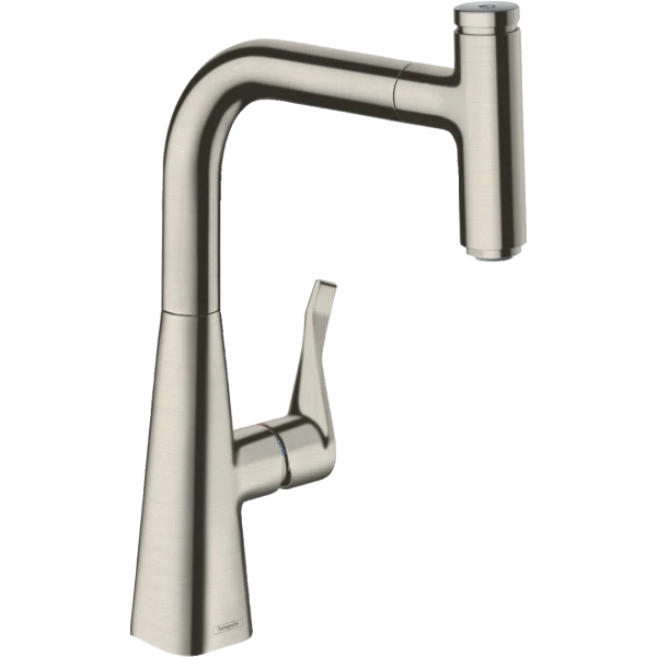 Смеситель для кухни, с вытяжным изливом, Hansgrohe Metris Select M71, нержавеющая сталь арт. 14857800
