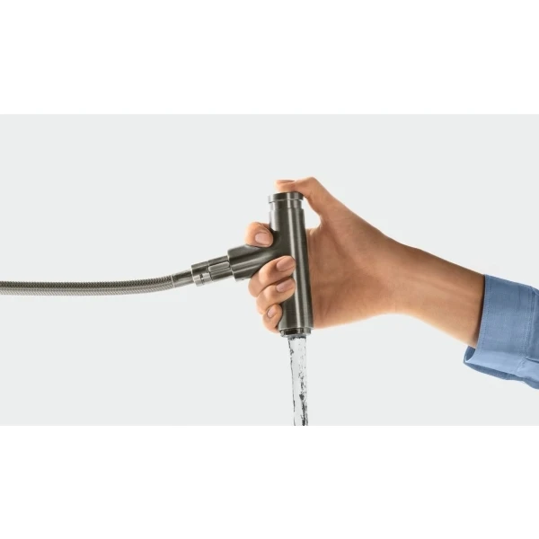 Смеситель для кухни, с вытяжным изливом, Hansgrohe Metris Select M71, нержавеющая сталь арт. 14857800