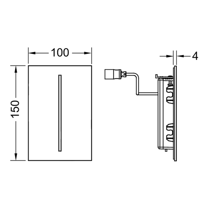 Электронная панель смыва писсуара питание от батареи 7,2 в, цвет: нерж. Сталь сатинированная, filo filo solid TECE арт. 9242039