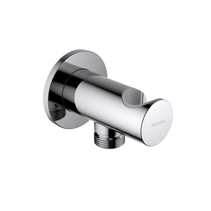 Шланговое подсоединение с держателем, Aquatek, хром арт. AQ2464CR