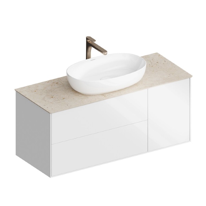 Тумба подвесная 120см, 3 ящика, Plaza modern Kerama Marazzi, белый - PLB.M.120.3\WHT