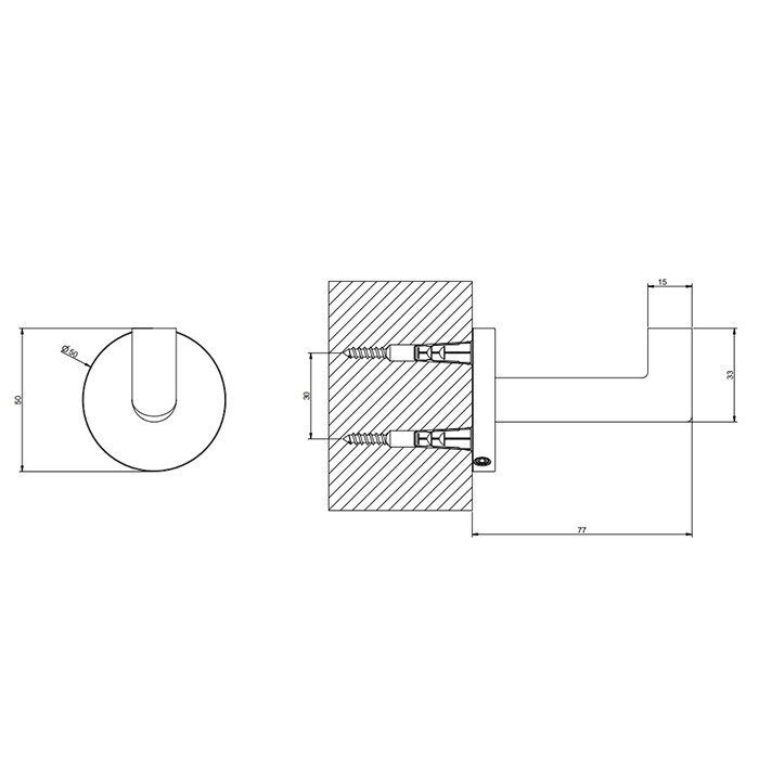 Крючок настенный, Gessi Tondo, хром арт. 63621#031