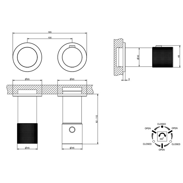 Смеситель для душа, встраиваемый, термостатический, с переключателем на 3 положения, Gessi Habito Diamantao, хром арт. 70636#031