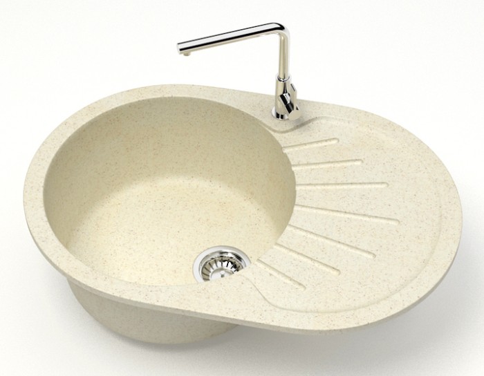 Кухонная мойка Flora 730x450x215 искусственный мрамор, бежевый, Azario FLORA - CS00079912