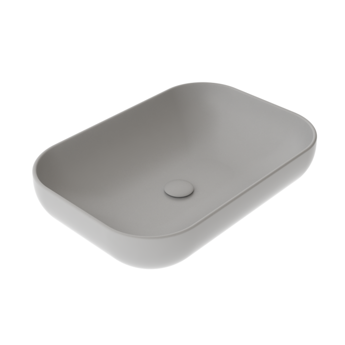 Раковина накладная 60x42 см дымчатый матовый, GSG Ceramic Design Easy, EALAVRE60019