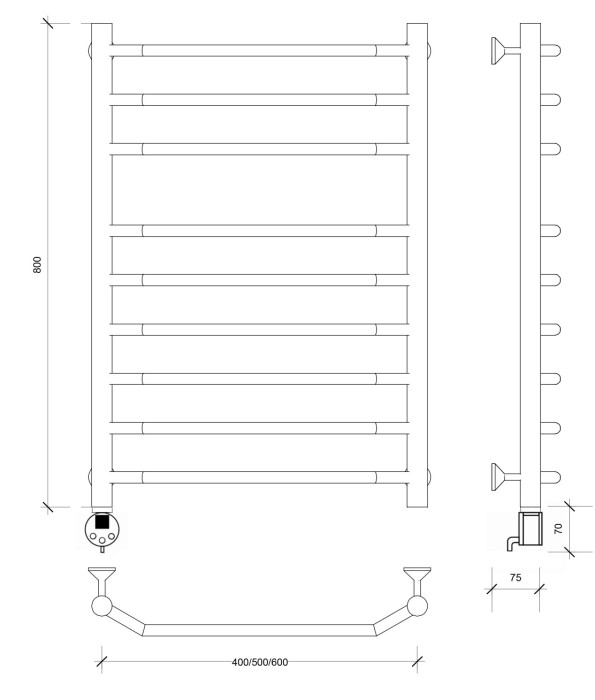 Полотенцесушитель электрический 80x50 Агата 5 Secado арт. 4673739232354