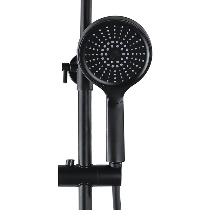 Душевая колонна со смесителем для ванны, с поворотным изливом, круглая, черный, Azario ARIZONA арт. AZ-20BR