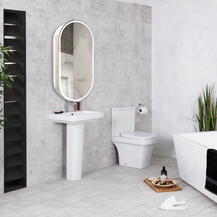 Зеркало-шкаф 500х1000 подсветка, сенсорный выключатель с функцией диммера, Azario Soho - LED-00002515