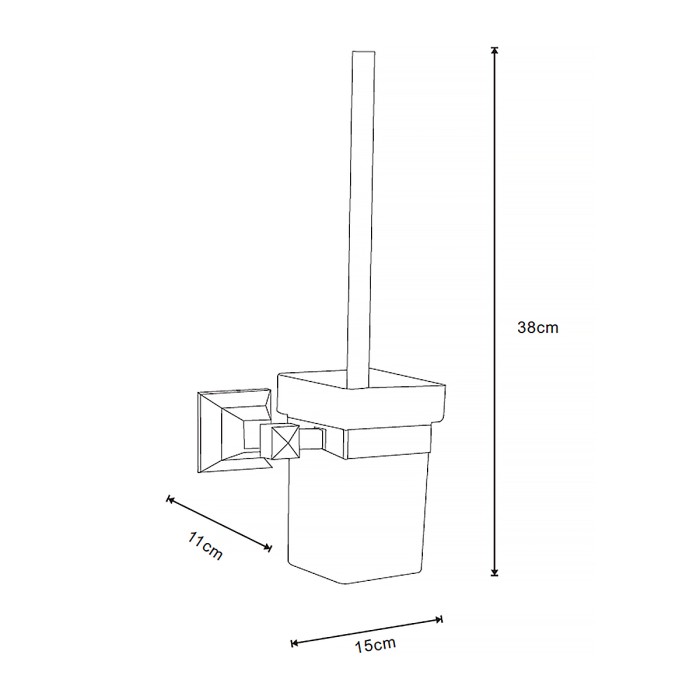 Ершик подвесной со стеклянной колбой, хром, Azario Altre - AZ-96013