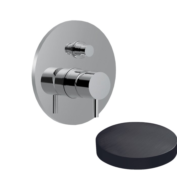 Смеситель для душа встраиваемый, на 2 режима, с кнопкой-переключателем, Giulini My future, ганметал арт. 5963CRNS