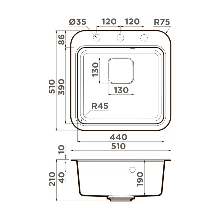 Кухонная мойка Omoikiri Tasogare 51-GR Artgranit, цвет leningrad grey арт. 4993740