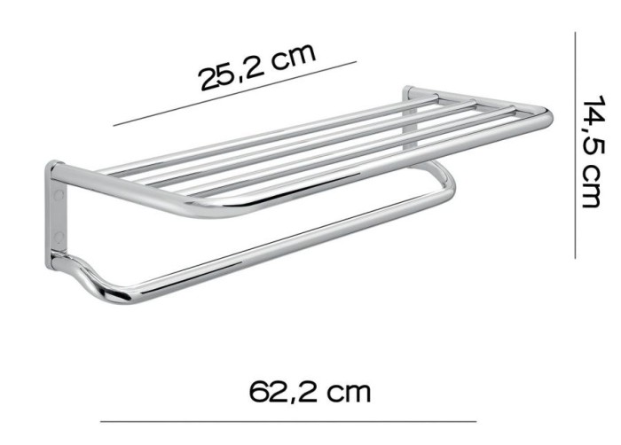 Полка для полотенец (62,2х25,2хh14,5) Canarie Gedy, A235(13) цвет: хром
